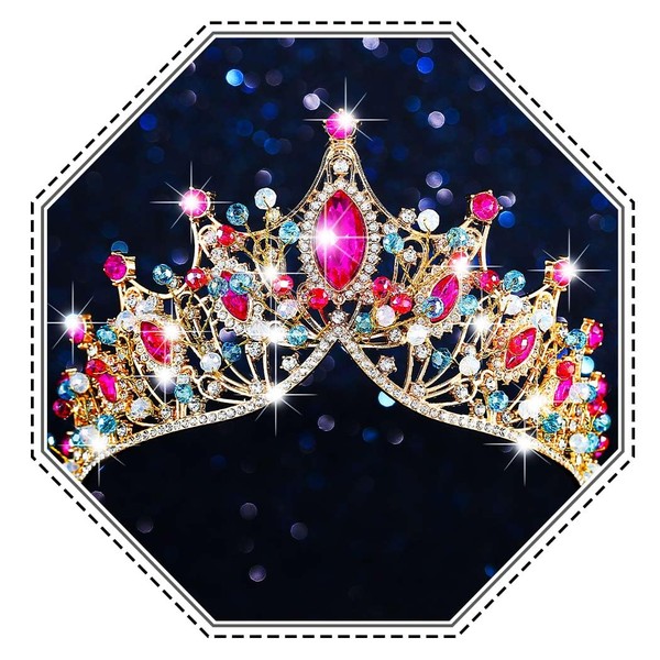 Jovono Rhinestone Crowns and Tiaras Bridal Wedding Crown Bridal Crystal