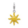 Adornica Diamonds Sterling Silver Rhodium-Plated Enameled 3-d Sunshine with Lobster