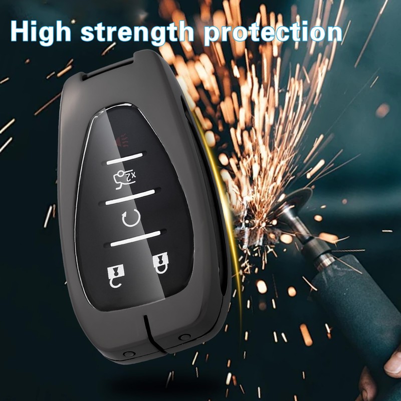 Qunzes Key Fob Cover with Heavy-duty Keychain for Chevy Camaro