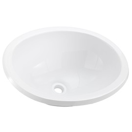 Tough Grade Single Bowl Sink | Bathroom Sink | White or Parchment (White, 16" x 12.25")