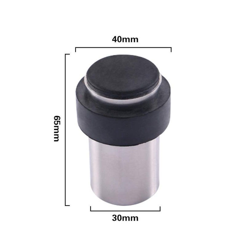 Door Stopper, 65mm Floor Mount Door Stop, Stainless Steel, Cylindrical