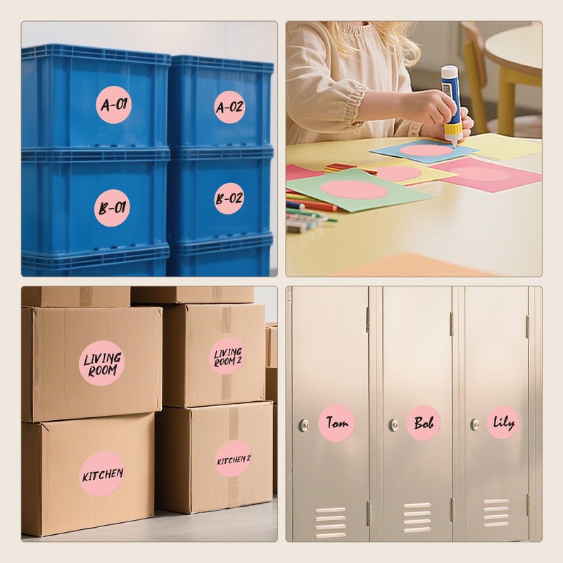 Meitaat Pack of 500 Round Stickers 76 mm Colour Coding