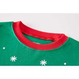 Kids Christmas Pajama Set Toddler Girls Long Sleeve Cotton 2 Piece Green Sleepwear Children Xmas Jammies Boys Snowman Pjs 4t
