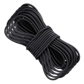 UCFBWO Rubber Cord, 4 mm x 30 m, Expander Rope, Rubber Cord, UV Protection, Bungee Cord, Elastic Band, Black, Round for Trailer Tarpaulin, Tarpaulin, Tents, Sail, Camping