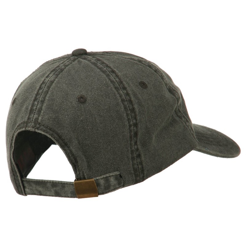 e4Hats.com Silver American Flag Embroidered Washed Cap - Black OSFM