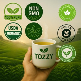Tozzy Organic Turmeric Ginger Tea - 100 Count | Pyramid Tea Bags (Plant-Based & Eco-conscious) | Pure Ingredients | Packaging May Vary