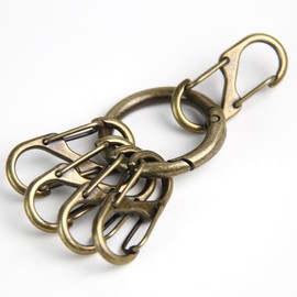 ENN LLC Nascan Set of 5 360 Degree Rotating Hook Keychain Round Carabiner (Bronze)