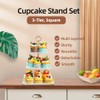 2 Pack RAUVOLFIA 3 Tier Cupcake Stand with Gold Rim,