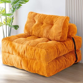 MAXYOYO Folding Sofa Bed, Convertible Sleeper Chair with Pillow Foldable Mattress with Back Support, Portable Fold Out Chair Bed Comfy Floor Sofa Lounge for Living Room Bedroom Apartment