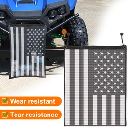 Telimocy UTV ATV Mesh Trash Bag,Universal UTV Trash Storage Sack Compatible With Polaris RZR,Can-Am,CFmoto,Teryx,Kawasaki,Golf Cart,Arctic Cat (American Flag)