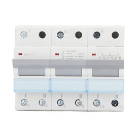 400VAC Dual Power Manual Transfer Switch 35mm DIN Rail Mount Single Side Interlock Circuit Breaker 3P MTS 63A