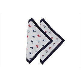Bacati Little Sailor - Mantas de seguridad (2 unidades, muselina), color azul y rojo