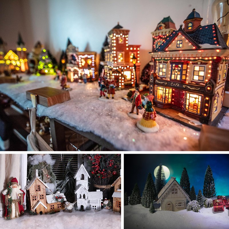 Christmas Glitter Snow Blanket, Fake Snow blanket Roll Indoor Decoration