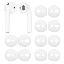 ALXCD Fit in Case Ear Covers Replacement for Airpod, 6 Pair Ear Tips Soft Silicone Replacement Earbud Tips for Airpod 1 Airpod 2, 6 Pairs, White