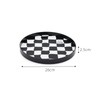 Round Storage Organizer Tray Checkerboard Design Plate Container Tray for