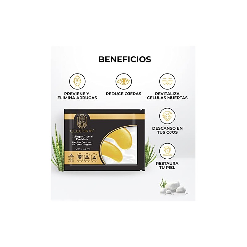 CLEOSKIN Kit Crema Contorno de Ojos y 25 Parches Anti-Ojeras