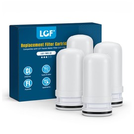 ACF Replacement Filters for LCF Faucet Mount Filter, Advanced Activated Carbon Fiber(ACF), Reduce Chlorine (Taste and Odor), Lead, Last Up to 6 Months (4 Pack)