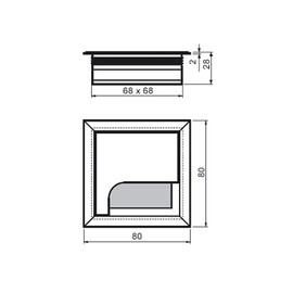 LIKERAINY Cable Bushing Desk Table Grommets 80x 80mm Cable Outlet Tidy Cover Insert Square Cube Wire Organiser Aluminum Anodised Black Pack of 4