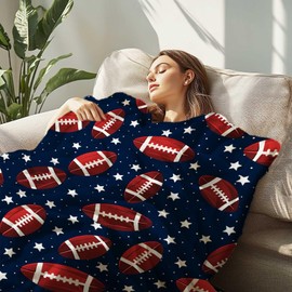 Firmiso Football Blanket Throw for Adults Kids, to My Son Daughter Mom Dad Gift for Birthday, Christmas, Thanksgiving, Rugby Throw Blanket for Men Women, 60x80 inches, Thin Soft Flannel, Deep Blue