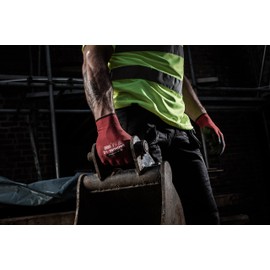 Blackrock Pro Grip Work Gloves, Heavy Duty, Latex Rubber Handling, Protective, Gardening, Builders, Construction, Thick Safety Gloves, DIY, forestry, DexraFit - Size 8/Medium