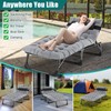 DoCred Heavy Duty Chaise Lounge Chair, Adjustable 5-Position Folding Chaise