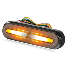 Eagwinger Universal Motorcycle Brake Light with Turn Signals 12V-80V Compact Dual Color Dirt Bike Light Waterproof for ATV Tail Light Scooter Bike Truck Trailer and Golf Cart (1 Pack) (Black)