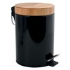 MSV Aza Cosmetic Bin 3 Litres Stainless Steel Bamboo with