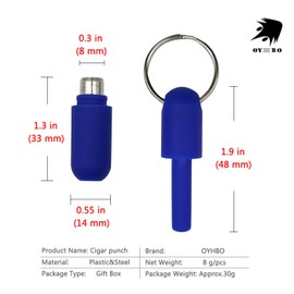OYHBO Cigar Punch Bullet Style Cut Keychain Punch with 8 mm Hole