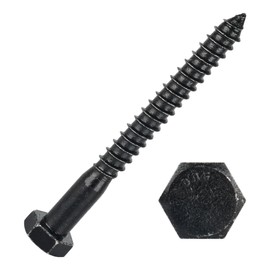 Party Animal Hex Head Lag Screws 3/8" x 6" - 10PCS Stainless Steel Black Zinc Lag Bolts for Wood