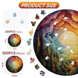 Ruikiyart 3D Vision Forest Wooden Jigsaw Puzzles for Adults 500Pcs Unique Irregular Shape Cut Puzzles for Family and Couples on Birthday, Mother's Day, Christmas 11.2"x11.2"