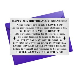 MXRSDF Grandson 30th Birthday Cards for Him, 30 Year Old Birthday Gifts for Men, Adult Male Age 30 Bday Decorations