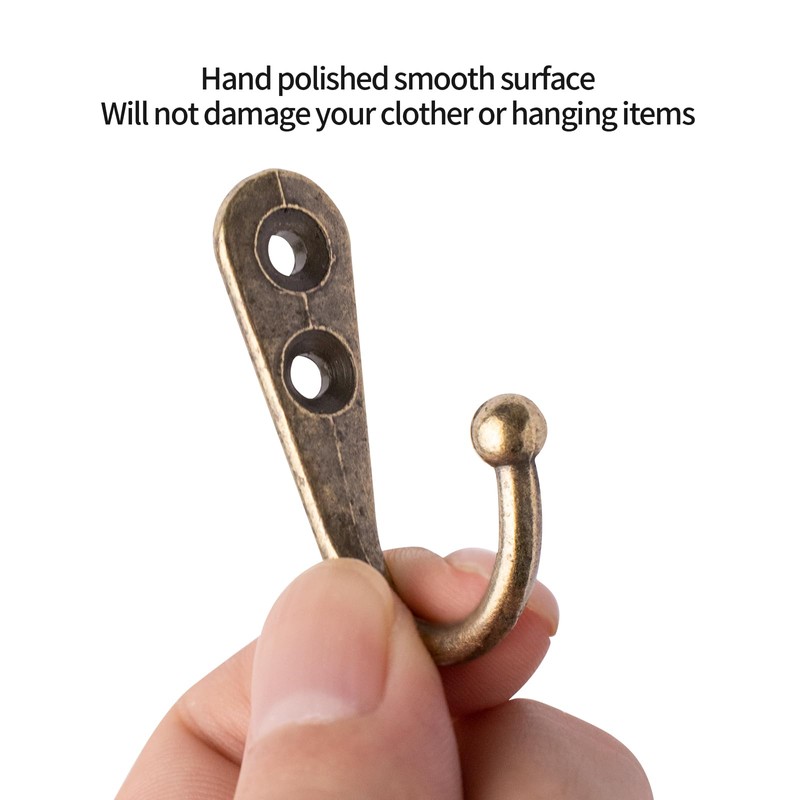 Sivono Key Hooks, Pack of 15 Small Coat Hooks, Bronze