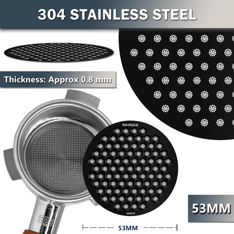 NEOUZA V4 Espresso Puck Screen 0.8mm Thickness Honeycomb Mesh Double