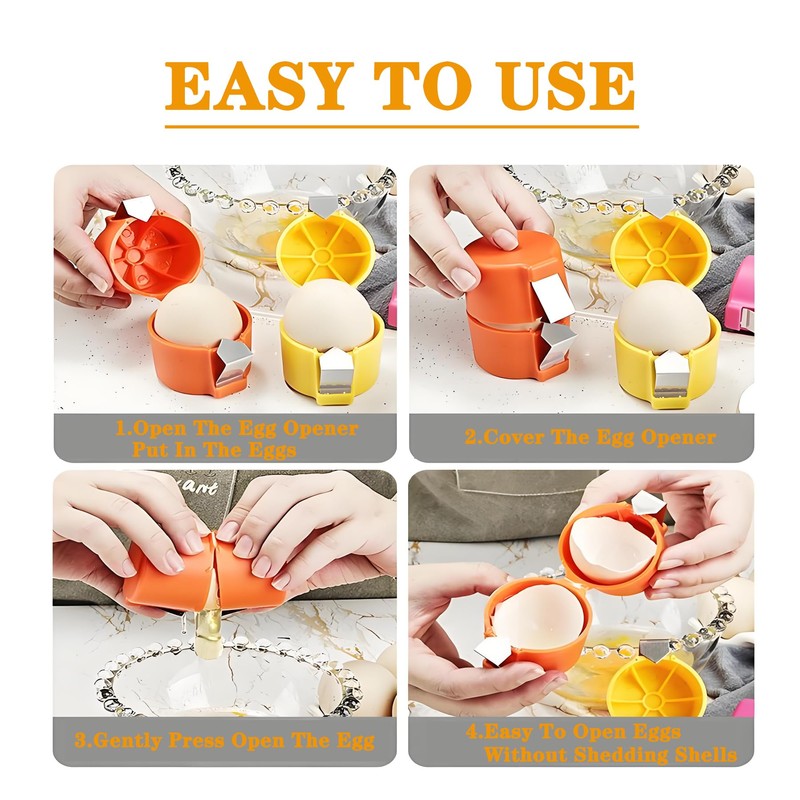 Egg Shell Opener,New Egg Breaker,Portable Egg Separator for Raw Eggs