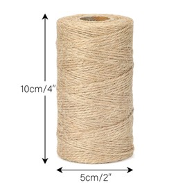 jijAcraft Jute Twine, 328 Feet Garden String, 1.5MM Jute String, 2Ply Natural Garden Twine String, Jute Rope for DIY Arts Crafts, Floristry, Gift Wrapping, Decoration, Bundling, Gardening - Brown