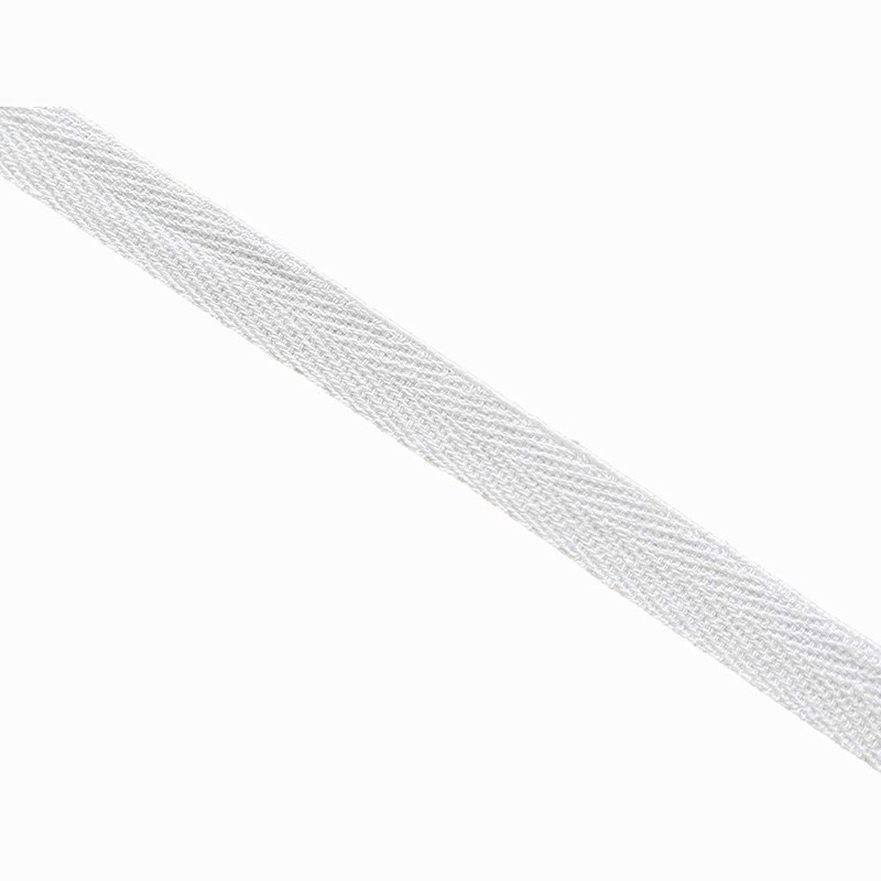 QIANF Cinta de sarga ecológica, 100% algodón, color blanco, 5