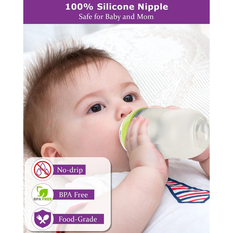Sippy Spout Nipples for Comotomo Baby Bottles,100% Soft Silicone Sippy