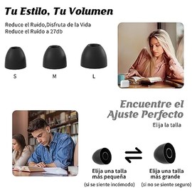 Tapones para Oídos, Tapones de Silicona con 3 Pares de Almohadillas, 30 dB de Reducción de Ruido, Lavables, Tapones Auditivos para Dormir, Estudiar, Viaje, Concierto (Negro)