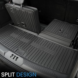 JOULARISE Cargo Mat with Backrest Mat for 2020-2025 2026 Ford Explorer Car Mat Accessories, All Weather TPE Cargo Liner Trunk Mat Active/ST Line/ST/Platinum(Cargo Mat with Backrest Mat)