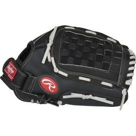 Rawlings RSB130GB-0/3 13 BSK/NFC Softball Series Glove, Basket Web, 13 inch, Left Hand Throw, Black/Gray