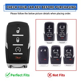 TOMALL for Dodge Key Fob Cover with Keychain, 4 Buttons Soft TPU Key Fob Case Compatible with Dodge Ram 1500 2500 3500 2019 2020 2021 2022 2023 2024 2025 Keyless Entry Remote Control, Black