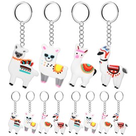 Garneck 12 Pieces Alpaca Keychains: Mini Cartoon Keychains, Cute Keychains, Animal Keychains, Handbag Pendants, Party Favors, Alpaca Keychain