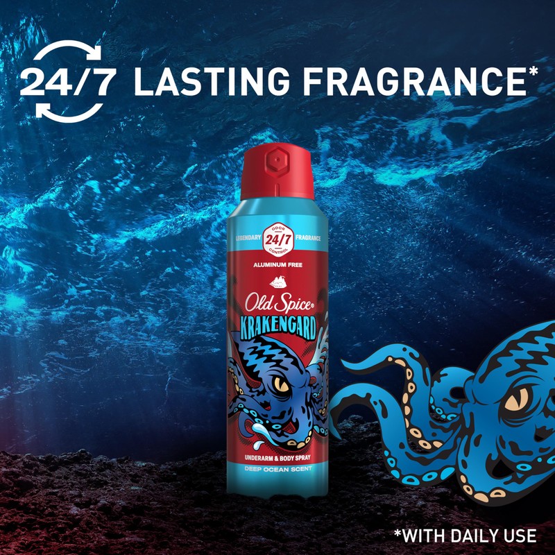 Old Spice Aluminum Free Body Spray for Men, 24/7 Odor