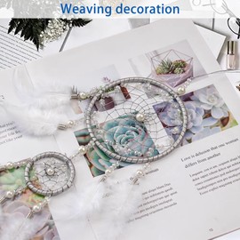 Dream Catcher Handmade Girls Bedroom Decor Boho Dreamcatcher White Feather Fairy Bedroom Accessories Wall Hanging Decoration for Bedroom Dormitory Home