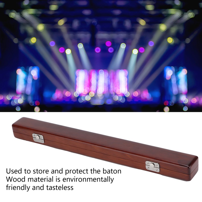 Baton Box Band Playing Guide Rod Wooden Protective Storage Case