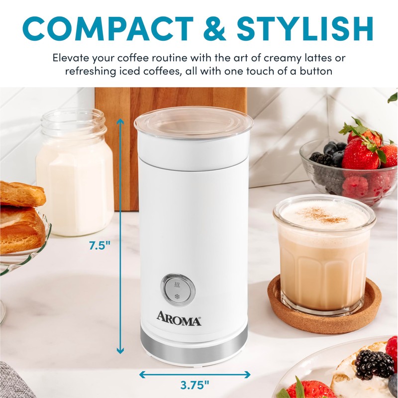 AROMA® 4-in-1 Cold & Warm Milk Frother and Steamer with