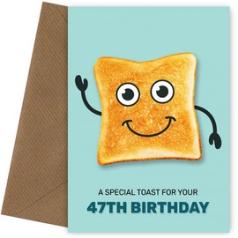 Funny 47th Birthday Card for Men and Women - Mum or Dad 47th Birthday Cards - Humorous Bday Toast for Him or Her, Funny Bday Card