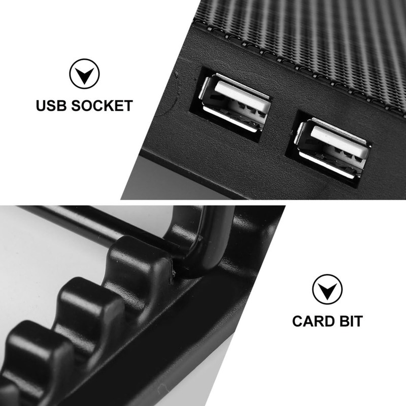 Operitacx Laptop mit Lüftern Kühlmatte für Notebooks Energiesparendes Design Schwarz