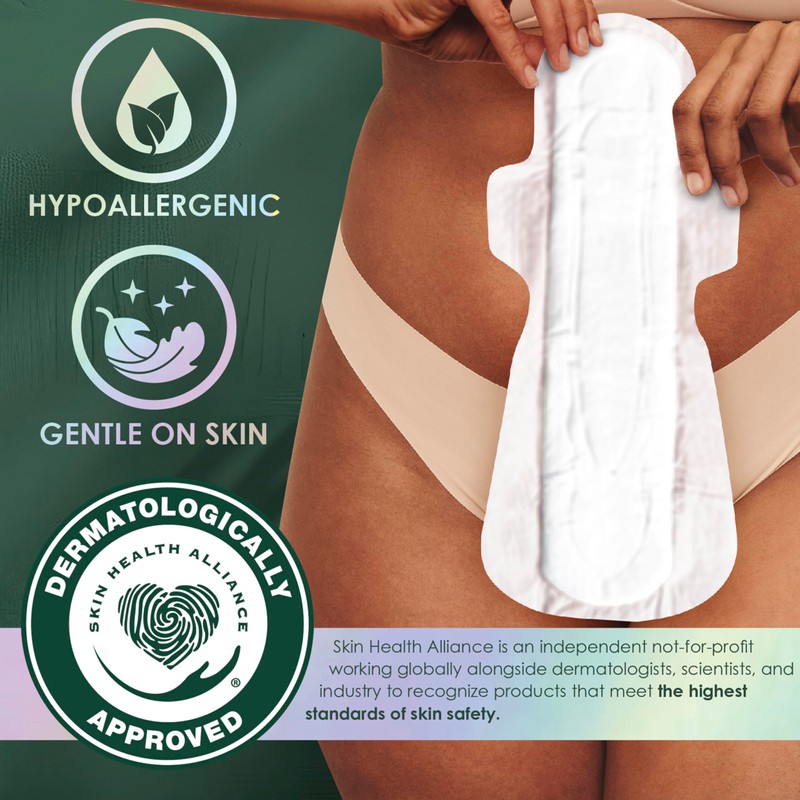 L. Extra Long Maxi Pads for Women, Overnight Absorbency, Organic