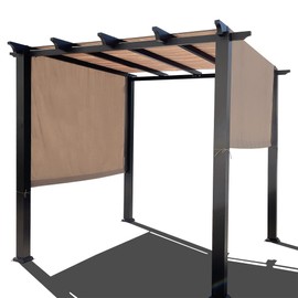 Alion Home Universal Waterproof Pergola Shade Cover – Pergola Replacement Canopy – Outdoor Adjustable Shade Cover with Heavy Duty Weighted Metal Rods (16' x 8', Muddy Water)